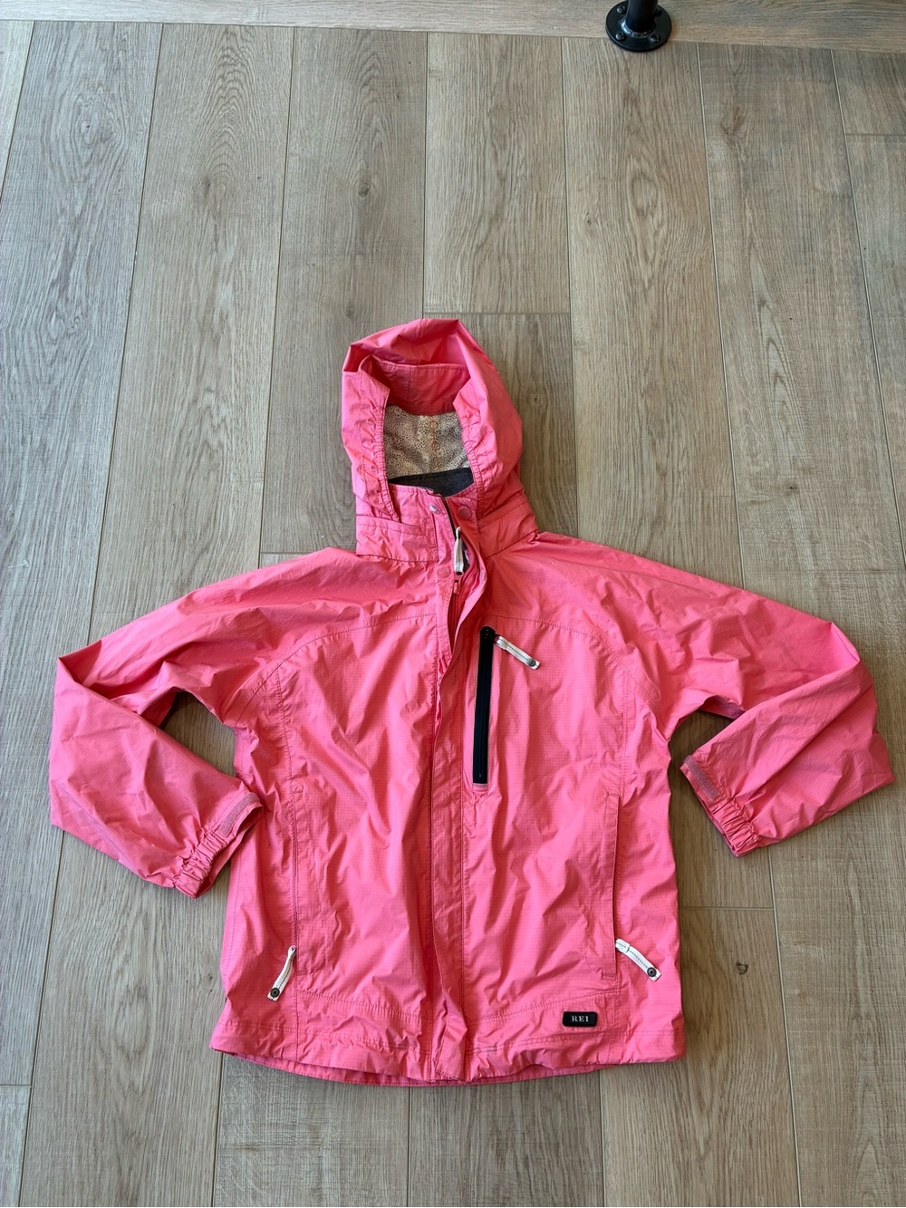 REI girls pink windbreaker waterproof jacket size 12-14